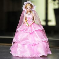芭比娃娃套装3d真眼新娘婚纱儿童女孩白雪公主过家家生日玩具包邮