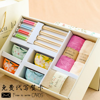 活动礼盒特价家用餐具三件套碗盘盘套装学生日式创意手绘陶瓷包邮