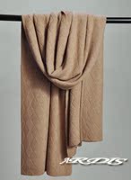高端针织纯羊绒围巾女秋冬季欧美大牌纯色加厚加大长款披肩围巾