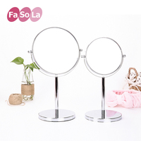 日本Fasola台式化妆镜欧式镜双面梳妆镜便携结婚公主镜随身大小镜