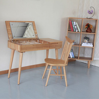 北欧简易梳妆台经济型翻盖实木质卧室现代简约化妆桌多功能书桌子