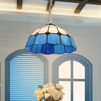 现代欧式蒂凡尼壁灯床头过道阳台卧室复古创意地中海玻璃吊灯灯具