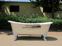简派独立欧式浴缸浴盆 带金属脚家用大浴缸浴池1.5-1.8米铸铁浴缸