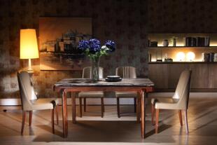 北欧餐桌 钢琴烤漆简约现代大理石餐桌椅组合简欧长方形客厅饭桌