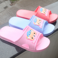 2016夏季新款女式浴室拖鞋粉红可爱卡通小熊室内防滑居家拖鞋