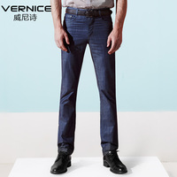 威尼诗2016新款男士牛仔裤 夏季薄款直筒男裤 微弹力舒适牛仔长裤