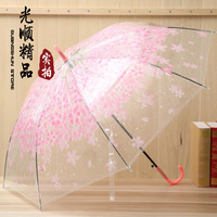 日系樱花透明雨伞 长柄自动伞晴雨伞 PVC创意环保礼品伞包邮