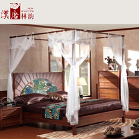 东南亚风格新中式卧室家具1.8米双人拔步床 仿古实木架子床四柱床