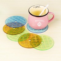 （3个装）透明塑料杯垫隔热垫餐垫 杯子碗盘隔热垫子 也可做杯盖