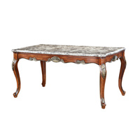 美式式餐桌桌台组合小户型欧式实木天然大理石方形餐桌饭桌