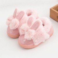 冬季防水小孩宝宝包跟棉鞋卡通小童婴儿加厚女童儿童棉拖鞋毛毛鞋