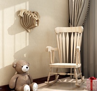 儿童房装饰品墙壁挂件泰迪熊头像壁饰个性创意家居装饰彩色小熊