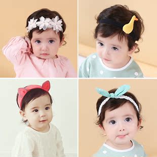 猪妈天使 婴儿发带宝宝头饰女童发饰韩版公主可爱儿童头花2件包邮
