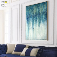 北欧现代美式客厅抽象画蓝色装饰画简约卧室餐厅样板房背景墙挂画