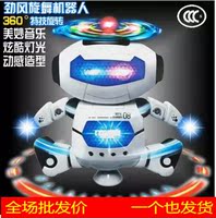 电动玩具劲风炫舞者带灯光音乐红外线特技旋转跳舞太空机器人玩具