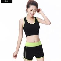 瑜伽服女套装韩国莫代尔健身跑步运动文胸内衣背心两件套短裤夏季