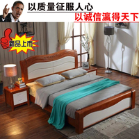 简约地中海实木床双人床1.8米现代高箱储物床公主床白色橡木婚床