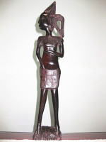非洲原装进口黑木雕 乌木 非洲人 非洲女 南非 纯手工雕刻 收藏