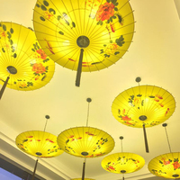 现代新中式手绘画伞灯笼古典茶楼餐厅灯笼酒店火锅店中国风吊灯