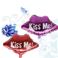 厂家直销 kiss me红唇唇印铝膜气球婚庆婚房求婚布置装饰铝膜气球