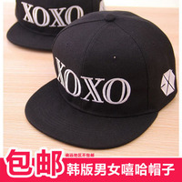 2016春夏棒球EXO组合鸭舌帽 XOXO平沿帽 男女学生嘻哈帽遮阳板帽