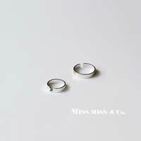 MISS MISS 925银饰 简约长条型光面开口戒指指环时尚个性日韩包邮