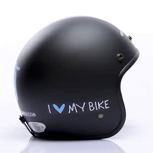 台湾EVO电动车头盔女 卡通可爱半覆式安全帽男 四季款通用哈雷盔