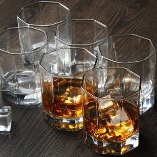 乐美雅6只装方形洋酒杯玻璃杯啤酒杯烈酒杯王宝强同款威士忌酒杯