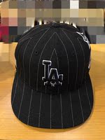 MLB专柜正品代购 17年春新款棒球帽LA标 条纹潮帽05500