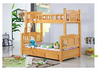 深圳百美居1.2米 1.5米桦木子母床儿童床高低床上下床实木双层床
