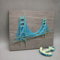 桥纱线画成品 钉子毛线画绕线装饰画手工制作DIY材料包