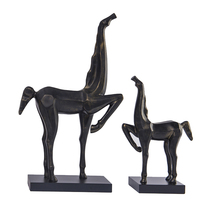 中式摆件家居饰品创意动物工艺品雕塑摆件客厅玄关装饰品小马摆设