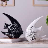 现代陶瓷工艺品客厅摆件家居装饰品时尚创意家居饰品 燕子鱼