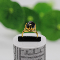 玉如意新疆天然和田玉墨玉包金戒指款式美观大气玉质细腻特价出售