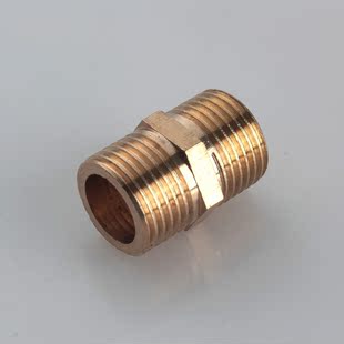 纯铜配件4分DN15全铜外牙接头加厚外丝铜对丝直通对接管件