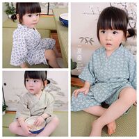 日式 男女童 棉质和服套装 宝宝浴衣汉服 温泉洗浴 小清新睡衣
