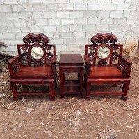 红木家具老挝大红酸枝灵芝圈椅三件套交趾黄檀圈椅 太师椅皇宫椅
