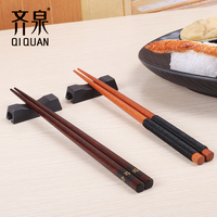 齐泉实木原木日式筷子日本和风尖头家用酒店筷10双套装寿司筷