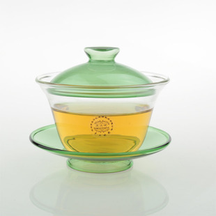 大号盖碗耐热玻璃三才盖碗冲茶杯泡茶器全玻璃盖碗彩色250ml茶具