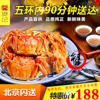 【蟹游记】北京闪送大闸蟹现货鲜活全母螃蟹特价10只装顺丰包邮