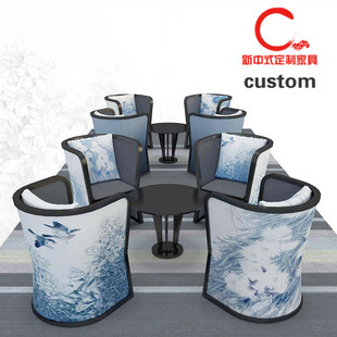 新中式餐椅实木餐厅椅子现代一桌四六椅餐桌椅组合饭桌长方形家具