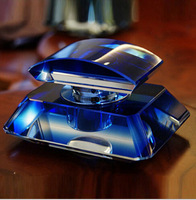 新款纯天蓝汽车香水座除异味 创意车载饰品摆件 车内水晶香熏瓶