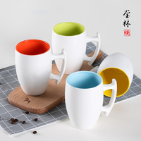 莹林烧特价马克杯子简约创意纯色色釉陶瓷咖啡杯牛奶杯办公室水杯