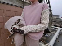 欧洲站2016春季新款女装 欧货正品 时尚潮流针织拼编织毛线袖毛衣