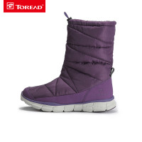 探路者女靴冬季新款户外女高筒冬靴防泼水保暖雪地靴TFDE92808