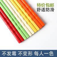 密胺创意仿 象牙筷子 防滑加长高档家用餐具防霉彩色5双10双装筷