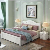 双人床 实木床主卧室现代简约单人床1.51.21.8米经济型成人松木床