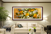 精准印花DMC十字绣 客厅中国风植物花卉大幅新款整体玫瑰与百合