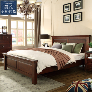美式乡村全实木床1.5 1.8米双人床婚床公主床卧室现代新古典家具
