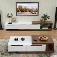 茶几电视柜简约现代 客厅小户型创意可伸缩烤漆茶几电视柜